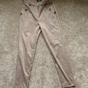 beige straight leg trousers from express